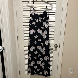 NWT Banana Republic Floral Black Navy Dress